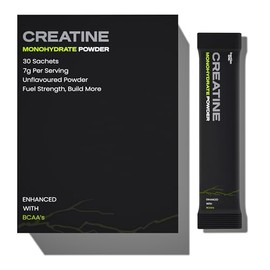 Fraction One Creatine Monohydrate Sachets - Lab Verified, UK 3rd Party Tested, 7g advanced formula, 5g micronised Creatine With 2g BCAAs per Serving, Unflavoured Powder for performance, 30 days supply