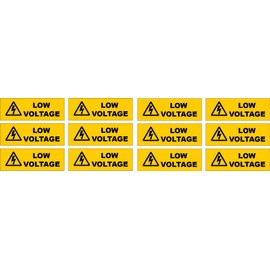 Low Voltage Electric Electricity Stickers Decals (12 Pack) Small .5x1.5