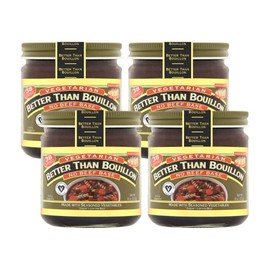 Better Than Bouillon Vegetarian No Beef Base, Made with Seasoned Vegetables, Certified Vegan, Makes 9.5 Quarts of Broth, 38 Servings 8 Ounce (Pack of 4)