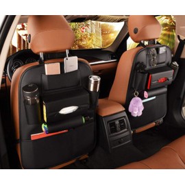 Organizador de asiento trasero de coche con bandeja de mesa plegable, organizador de coche, protector de asiento trasero para niños, organizador de...