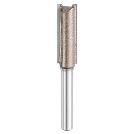 HARFINGTON Straight Router Bit 1/4 Inch Shank 25/64" Cutting Dia, 2 Flutes 1.18 Inch Cutting Length YG6 Carbide Cutter with PTFE Heat Resistance Coating, Woodworking Grooving Trim Bit
