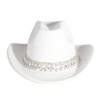 MTKCM White Cowgirl Cowboy Hat Wide Brim Bling Rhinestone Party