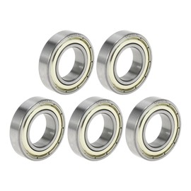ACROPIX 6902ZZ Deep Groove Ball Bearings P5 15x28x7mm Lubricated Bearings Double Metal Seal Silver Tone Scooter Skateboard Wheel - Pack of 5