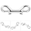 Double Carabiner, Double-Sided Carabiner Hook, Silver Durable Stainless Steel, Double-Sided