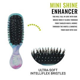 Wet Brush Mini Shine Enhancer?Detangler Detangling Knots SnagFree Shiny Smooth Hair Dry Detangling Spreads Dry Shampoo Black Color, Waves, 1 Count