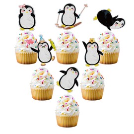18 piezas de decoración de pingüino con purpurina, decoración de baby shower, cumpleaños de pingüino, decoraciones de fiesta de pingüino, suministros de Onederland para bebé de invierno.