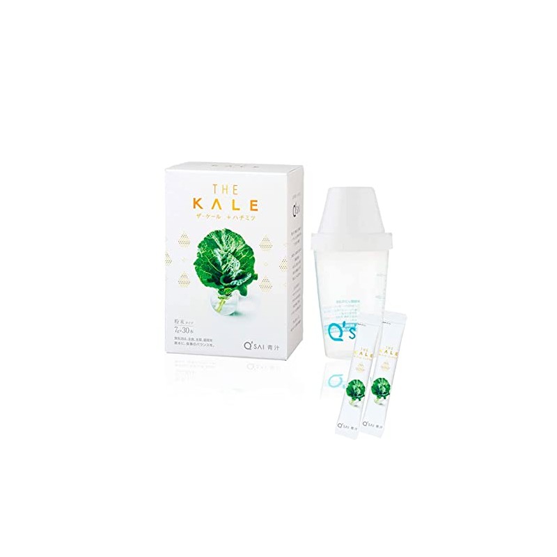 キューサイ 青汁 ザ・ケール＋ハチミツ 山田養蜂場のはちみつ 粉末タイプ 7g×30本 シャカシャカカップ(シェイカー)付