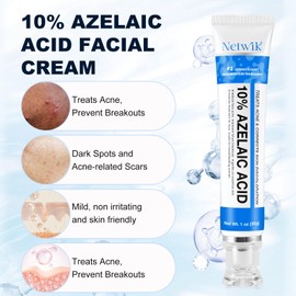 Marianp Azelaic Acid 10% Cream for Face - Acne Cream for Rosacea Reducing Relief Pimple Breakouts Blackhead Pigmentation and Redness - Azelaic Acid Gel For Facial and Skin Care