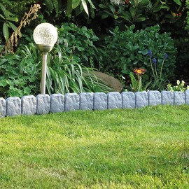 Coopers of Stortford Cornish Grey Cobbled Stone-Effect Lawn Edging