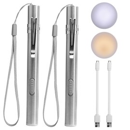 LEAGY Nurse Accessories Diagnostic Light Pupil Light (2 Pieces), LED Pen Torch Light Pen with Pocket Clip, for Nurses, Medical Students, Doctors