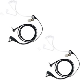 Klykon 1 Pin 2.5mm Talkabout Walkie Talkie Earpiece with Mic PTT Headset Compatible with Motorola T200 MR350R MH230R T460 Two Way Radio Accessories Covert Acoustic Tube 2 Pack