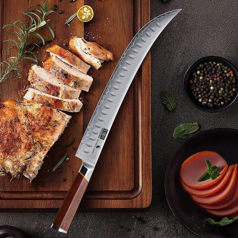HOSHANHO Brisket Slicing Knife 12 Inch, Japanese High Carbon Steel