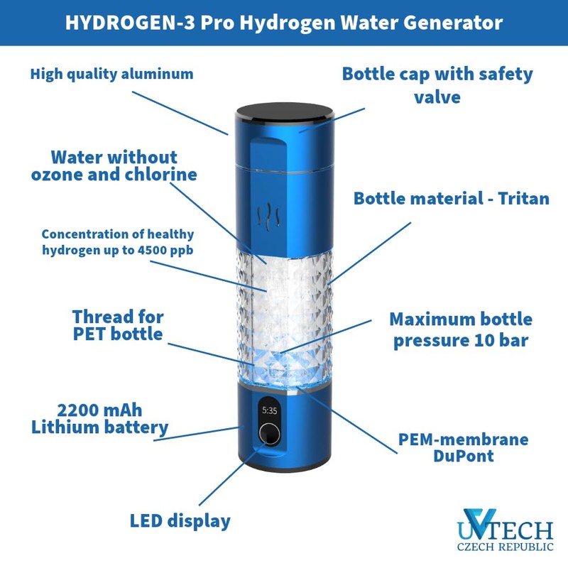 Hydrogen-3 Pro Original Hydrogen Water Generator 250 ml DuPont® PEM