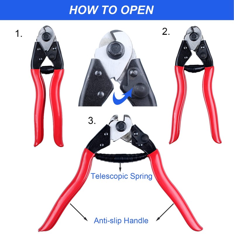 LUBAN 7.5" Stainless Steel Cable Cutter Wire Rope Aircraft Cable