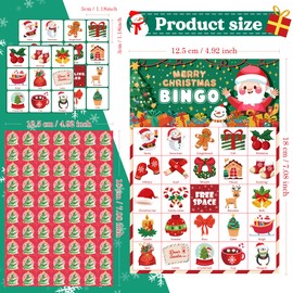 OHOME Christmas Games | Christmas Bingo for Kids - 24 Players Christmas Crafts Party Favors Supplies for Families - Kids Xmas Gifts Bulk for Boys Girls | Stocking Stuffers for Kids Toddler