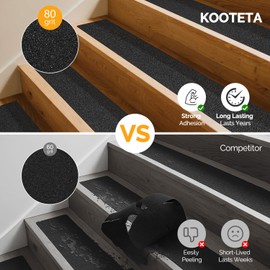 Outdoor Stair Treads Non Slip for Wooden Steps, KOOTETA 6" x 30" 15 Pack