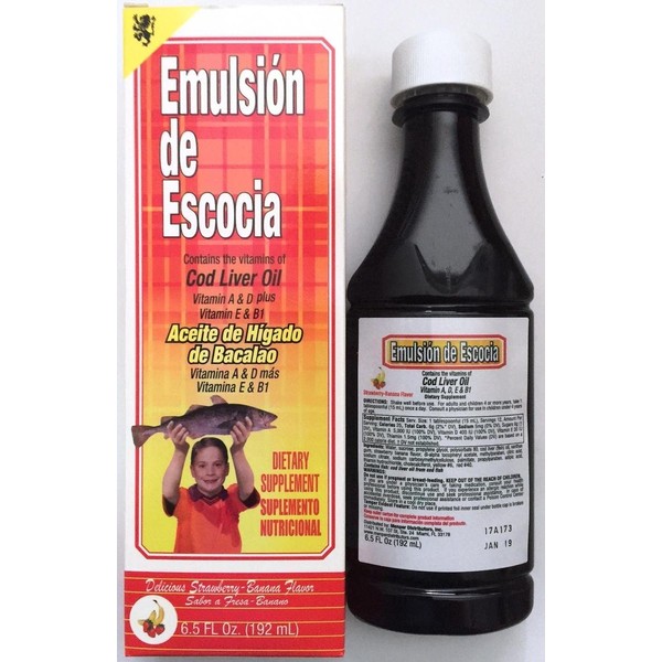 Emulsion De Escocia Strawberry/Banana 6.5 Oz. Cod Liver Oil 2-Pack