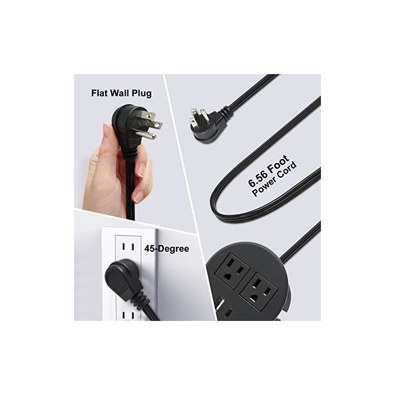4 LEAF Barra de Alimentación con USB C Carga Rápida