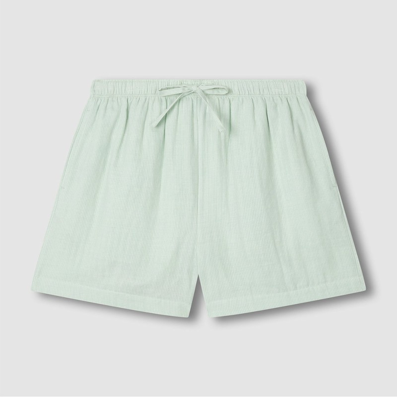 JAJU [JAJU] Women's Summer Double Cotton 3/4 Pajama Set_Light Mint