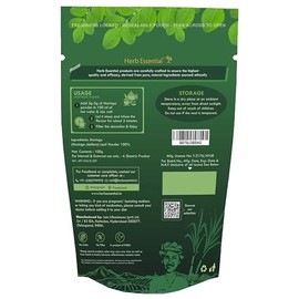 Herb Essential Herb Essential Moringa Powder 3.52 Ounce Superfood Green Leaf Powder, Natural & Vegan Moringa Supplement for Hot Water, Tea & Drink (Pack of 1)