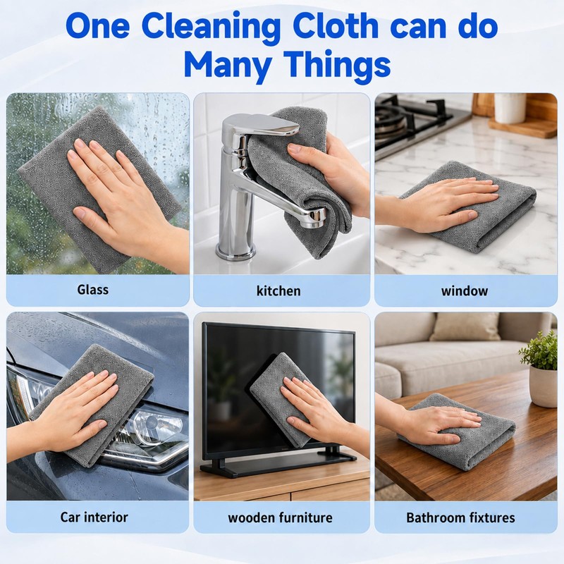 5-Pack Magic Cleaning Cloth, Lint-Free Microfiber Cleaning Cloths