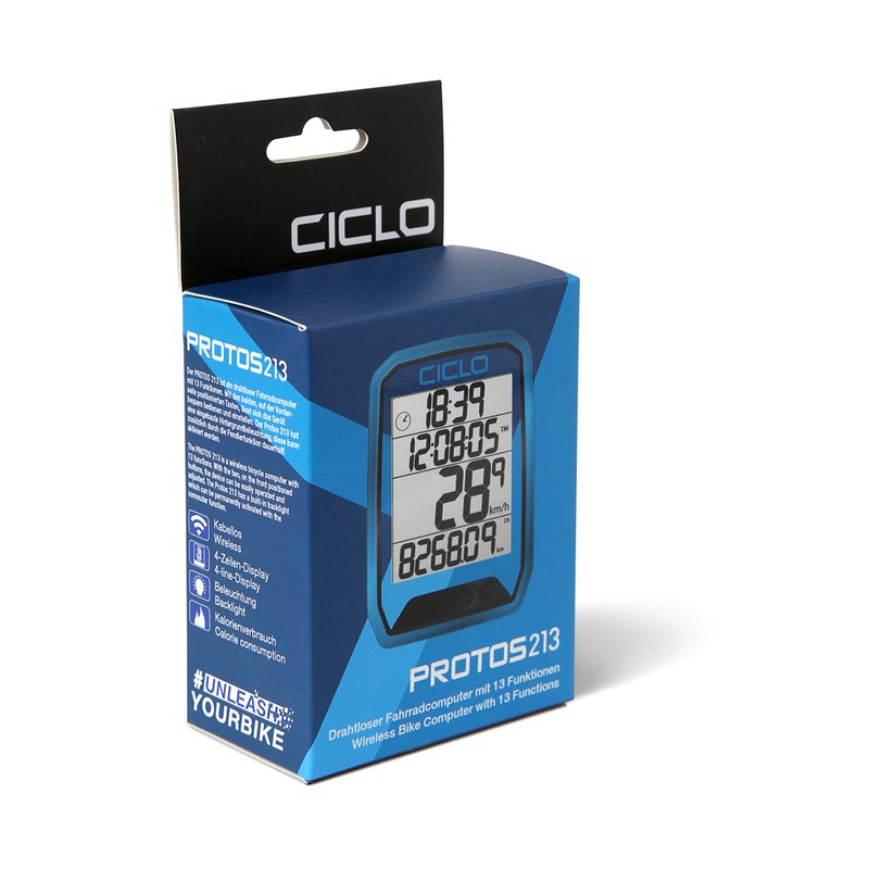 CICLO PROTOS 213 Wireless Bike Computer Blue with 13 Functions