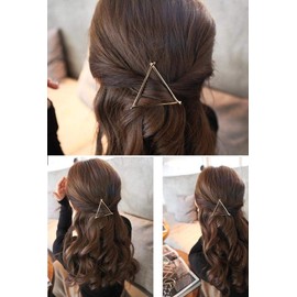 Drayas Minimalism Style Hair Clip for Women，Metal Hair Clips Geometric Patterns Hair Barrettes, Leaf Bowknot Hollow Round Triangle Moon hollow Hair Pins Hair Accessories (10PCS/SET)