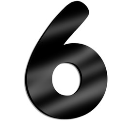 GOYAPRINT House Number 25 cm House Number Sign Black Numbers for Signage Houses, Rooms, Offices etc (Number 6)