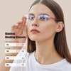 ZESAKER Rimless Reading Glasses for Women, Rectangle Blue Light Blocking