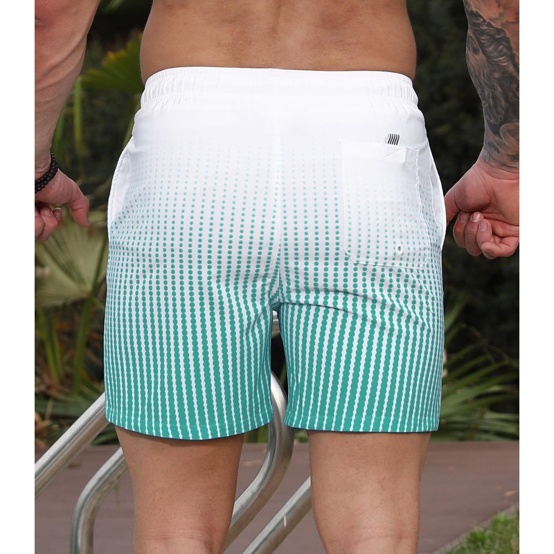 Curluriy Swimming Shorts for Men Beach Shorts Colour Gradient Board