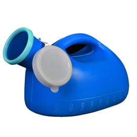 2000ml Large Capacity Men's Urinal Bottle,Elderly Plastic Urine Collector with Lid, Portable Pee Pot for Adults, Non-Spill Urine Receptacle(Blue)