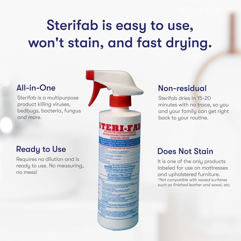 Steri-Fab Bactericide, Sanitizer, Fungicide, Mildewcide, Insecticide, Deodorant & Virucide -