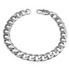 Silvadore 9mm Bracelet CUBAN Link Mens Silver Chain Flat Curb