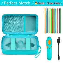 ANKHOH Case Compatible with 3Doodler Start+ Essentials (2023) for 3D Pen Set for Kids, Storage Organizer Holder for Printing Filament Refill and USB Charger, All Green-Bag Only