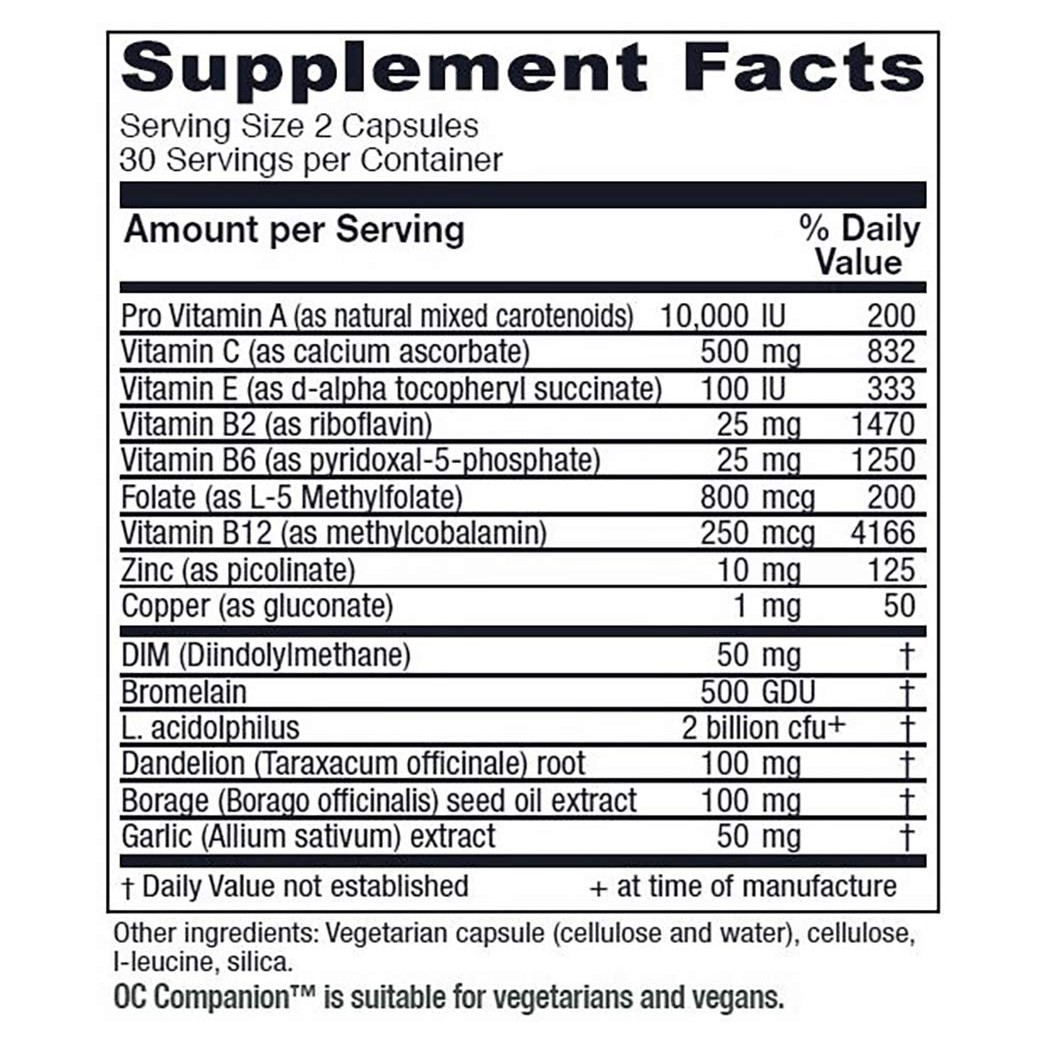 Vitanica - OC Companion - Oral Contraceptive Support - 60 Vegetarian Capsules