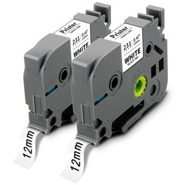 Pristar 2x Compatible with Brother P-Touch Tapes, TZc-231 TZ-231 TZe-231 TZe231 TZe 12 mm 0.47 Laminated Tze Label Tape for PTouch H100R H100LB H105 H110 H107B D400 D210 E100 D600VP P300BT