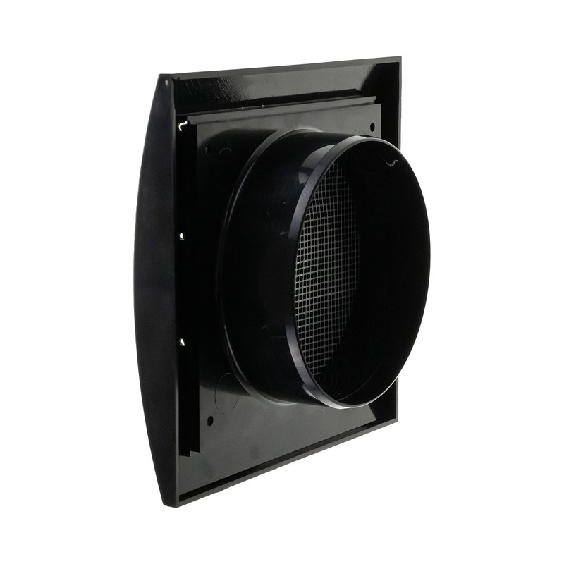 Black Exhaust Hood Vent 4'' Inch with Built-in Pest Guard