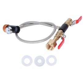 CO2 Universal External Hose Adapter G5/8-14 24in Dual Valve Soda PTFE Hose with ASA3000psi Gauge