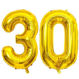40 Inch Gold 30 Number Balloons Giant Jumbo Huge 30 Foil Mylar Helium Number Digital Balloons Gold Birthday Mylar Digital Balloons Dirty 30th Birthday Party 30th Anniversary Events Party Decorations