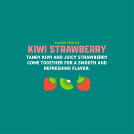 Gorilla Energy Drink, Kiwi Strawberry, 200mg Natural Caffeine, Real Fruit Juice Squeezed & Concentrated, L-Theanine, Taurine, Ginseng, Acetyl L-Carnitine, No Added Sugar and No Artificial Colors, 12 Pack