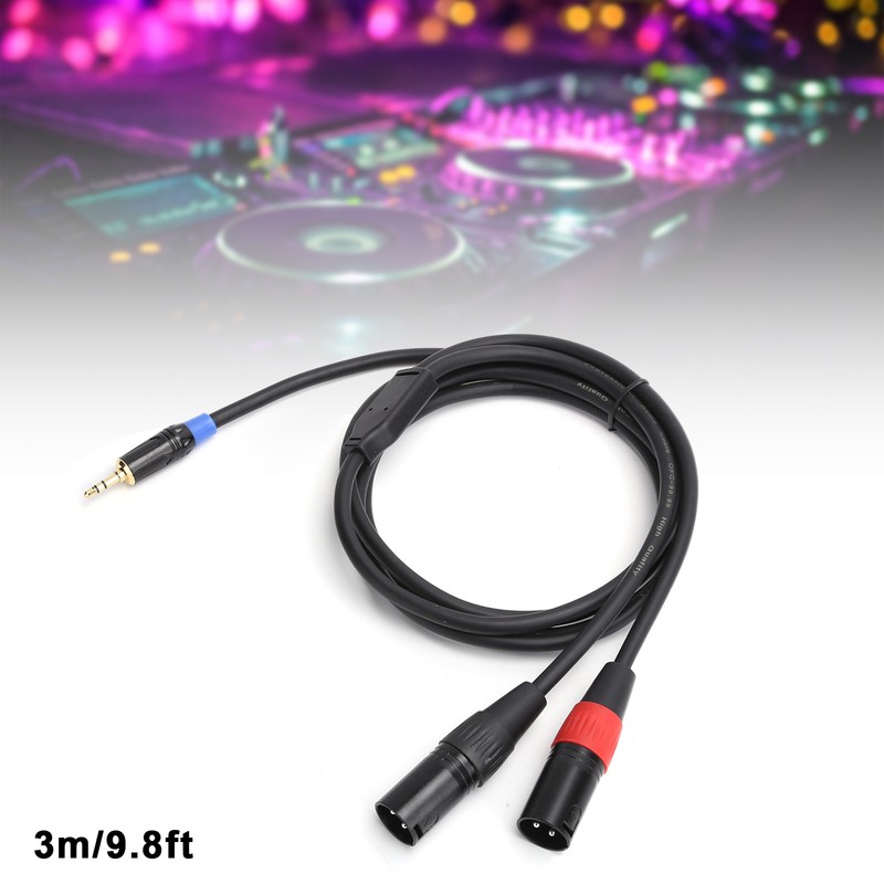 3.5mm Male to 2 XLR Male Cable Audio Line Cable