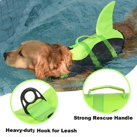Doglay Dog Life Jacket, Ripstop Cute Shark Dog Life Jacket with Superior Buoyancy and Rescue Handle, Adjustable Dog Life Vests for Swimming Boating, Pet Flotation Vest for Small Medium Large Dogs