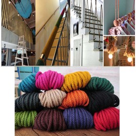 1/4 Inch x 66 Feet Natural Jute Rope Twine Hemp String Ropes for DIY Projects, Crafts, Gardening, Home Decoration, Orange