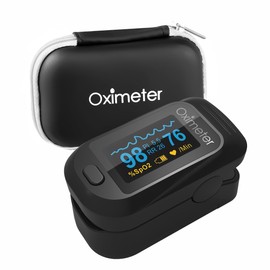 Blackultra Pulsioxmetro de Dedo  Oxmetro de Pulso, Medidor de Oxgeno Spo2 y Monitor de Frecuencia Cardaca, Oxmetro de Pulso Porttil para Dedo, Bateras