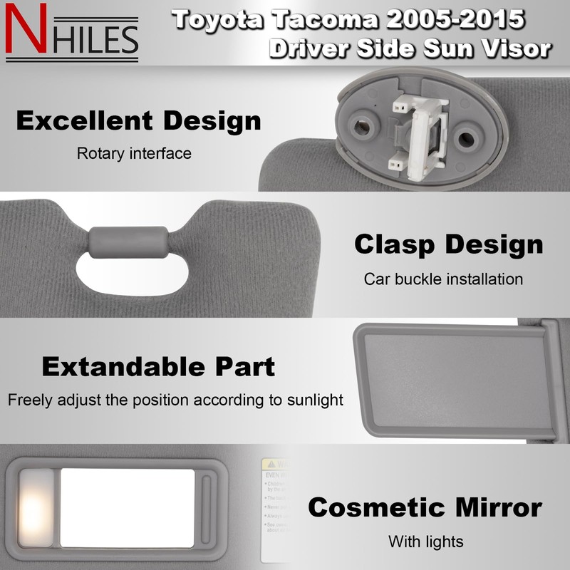 NHILES Driver & Passenger Side Sun Visor Replacement Fits for