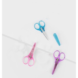 3 pcs Mini Craft Scissors Set with Protective Cover - Straight Tip Sewing Small Scissors for Crafting Facial Hair Trimming Travel School DIY Projects