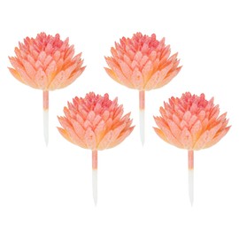 PATIKIL Artificial Succulents Picks, 4 Pack Unpotted Faux Succulent Small Fake Succulent Plants for Home Landscape Decoration, Orange