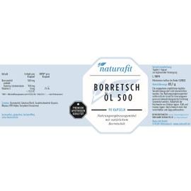 naturafit Borage Oil 500 Capsules, Pack of 90 Capsules