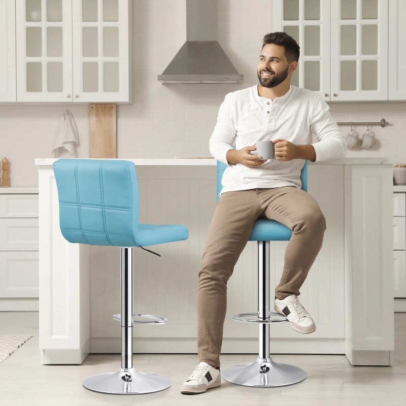 Segawe Set of 4 Bar Stools Adjustable Height Swivel Dining