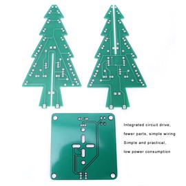 LiebeWH Kit de Soldadura de Árbol de Navidad 3D LED Plantas Artificiales Electrónicas Flores Árboles Artificiales(Conjunto de Bricolaje de Tres Colores)